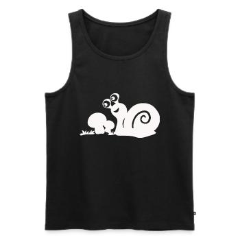 funny snail - Men's Premium Organic Tank Top - black - Front - Michal (187cm)