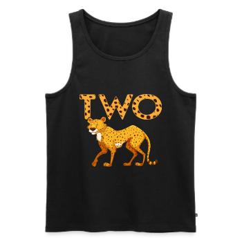 2ème anniversaire Cheetah Zoo Safari 2 ans - Débardeur bio Premium Homme - noir - Devant - Michal (187cm)