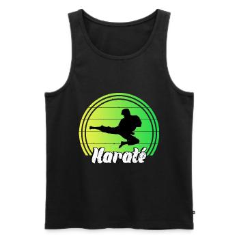 Karate - Männer Premium Bio Tank Top - Schwarz - Vorne - Michal (187cm)