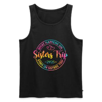 What happens on the sisters' trip 2025 - Men's Premium Organic Tank Top - black - Front - Michal (187cm)