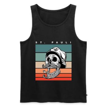 Pauli Paulianer Sankt Pauli Hamburg St. Pauli - Männer Premium Bio Tank Top - Schwarz - Vorne - Michal (187cm)