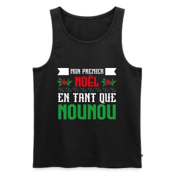 Mon Premier Noel tant que nounou - Débardeur bio Premium Homme - noir - Devant - Michal (187cm)