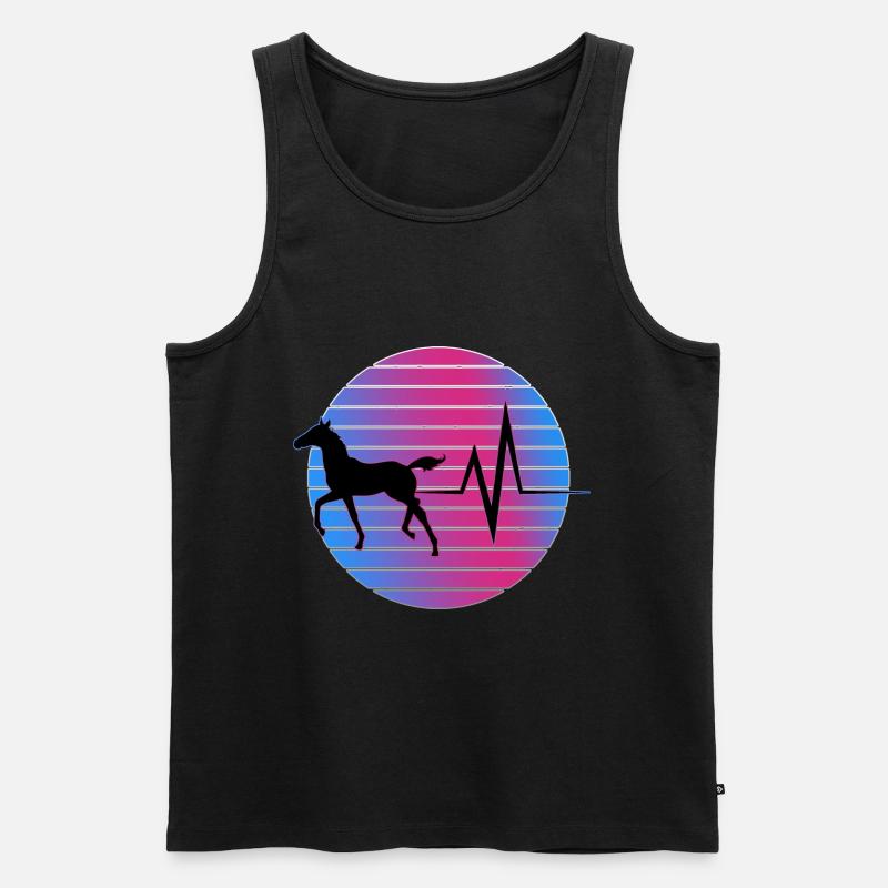 Pferd - EKG - Männer Premium Bio Tank Top - Schwarz