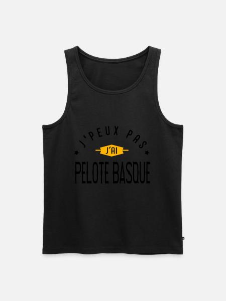 Je peux pas j'ai PELOTE BASQUE - Débardeur bio Premium Homme - noir