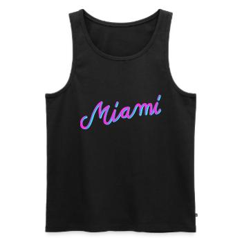 Miami - Männer Premium Bio Tank Top - Schwarz - Vorne - AI Model Male 178 light (178cm)