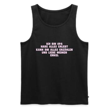 Ich bin Opa und liebe meinen Enkel - Männer Premium Bio Tank Top - Schwarz - Vorne - Michal (187cm)