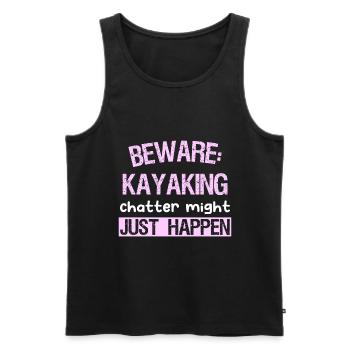 Beware: Kayaking chatter might just happen - Männer Premium Bio Tank Top - Schwarz - Vorne - AI Model Male 178 light (178cm)