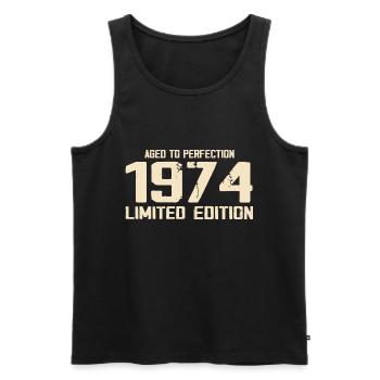 1974 Edition limitée 1974 Anniversaire 1974 Rétro - Débardeur bio Premium Homme - noir - Devant - Michal (187cm)