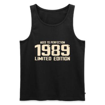 1989 Edition limitée 1989 Anniversaire 1989 Rétro - Débardeur bio Premium Homme - noir - Devant - Michal (187cm)