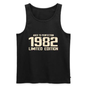 1982 Limited edition 1982 Geburtstag 1982 Retro - Männer Premium Bio Tank Top - Schwarz - Vorne - AI Model Male 178 light (178cm)