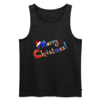 merry christmas santa claus - Männer Premium Bio Tank Top - Schwarz - Vorne - Michal (187cm)
