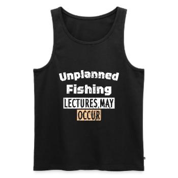 Des conférences sur la pêche non planifiées peuvent avoir lieu - Débardeur bio Premium Homme - noir - Devant - AI Model Male 178 light (178cm)