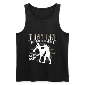 Muay Thai Fighting Spirit Kämpfer Geschenk - Männer Premium Bio Tank Top - Schwarz - Vorne - AI Model Male 178 light (178cm)