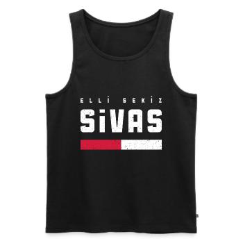 Sivas 58 - Men's Premium Organic Tank Top - black - Front - AI Model Male 178 light (178cm)