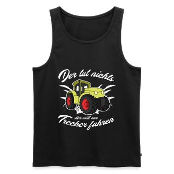 Der tut nix der will nur Trecker fahren Landwirt - Männer Premium Bio Tank Top - Schwarz - Vorne - AI Model Male 178 light (178cm)