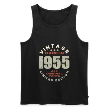 Vintage 1955 - Men's Premium Organic Tank Top - black - Front - Michal (187cm)