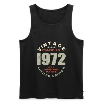 Vintage Retro Jahrgang 1972 Original - Männer Premium Bio Tank Top - Schwarz - Vorne - AI Model Male 178 light (178cm)