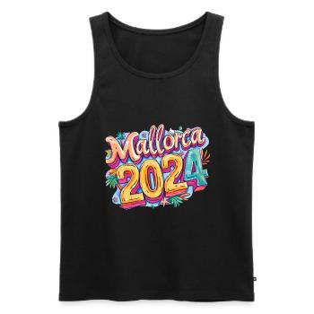 Vacances colorées à Majorque 2024 - Débardeur bio Premium Homme - noir - Devant - Michal (187cm)