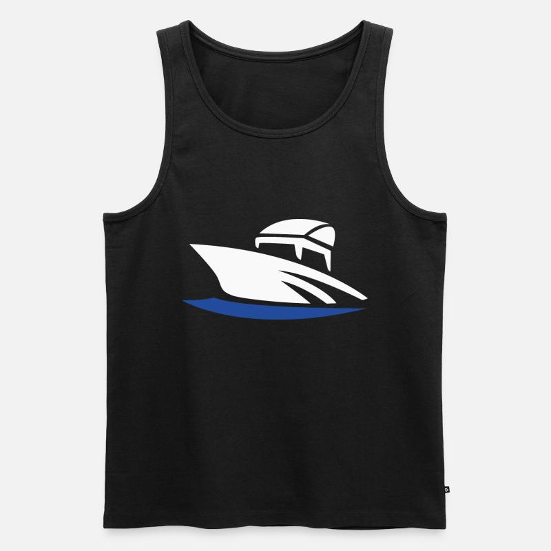 Motorboot - Männer Premium Bio Tank Top - Schwarz