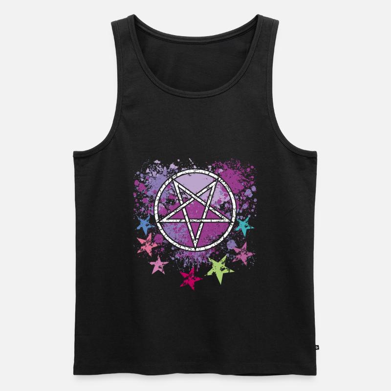 Pentagramm mit Sternen - Männer Premium Bio Tank Top - Schwarz