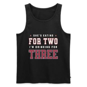 She's Eating For Two I'm Drinking For Three - Men's Premium Organic Tank Top - black - Front - AI Model Male 178 light (178cm)