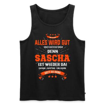 Alles wir gut Sascha ist wieder da T-Shirt - Männer Premium Bio Tank Top - Schwarz - Vorne - Michal (187cm)