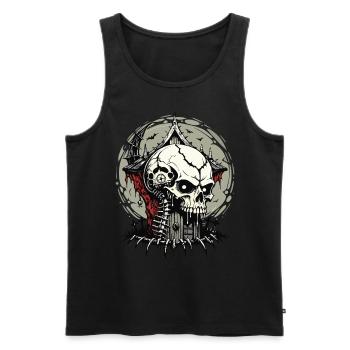 Witch house Skull // Totenkopf Hexenhaus FS0086 - Men's Premium Organic Tank Top - black - Front - AI Model Male 178 light (178cm)