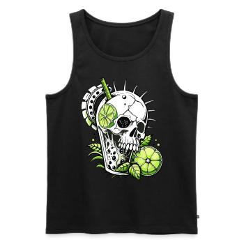 Mojito Cocktail Skull Totenkopf Caipirinha FS0162 - Men's Premium Organic Tank Top - black - Front - AI Model Male 178 light (178cm)