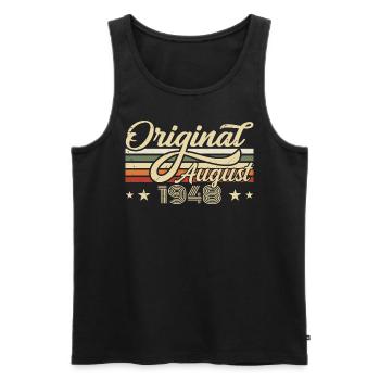 August 1948 birthday August 1948 - Original 1948 - Men's Premium Organic Tank Top - black - Front - Michal (187cm)