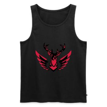 Grand cerf bien avec des ailes 2c C - Débardeur bio Premium Homme - noir - Devant - AI Model Male 178 light (178cm)