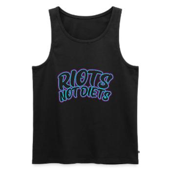 Riots not Diets - Männer Premium Bio Tank Top - Schwarz - Vorne - AI Model Male 178 light (178cm)