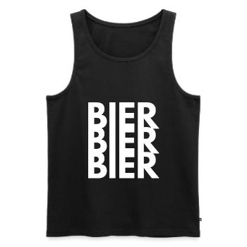 Bier Bier Bier - Männer Premium Bio Tank Top - Schwarz - Vorne - Michal (187cm)