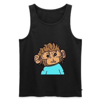 Affen Affe - Männer Premium Bio Tank Top - Schwarz - Vorne - Michal (187cm)