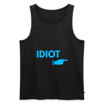 Idiot - Männer Premium Bio Tank Top - Schwarz - Vorne - Michal (187cm)