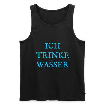 Ich trinke Wasser - Männer Premium Bio Tank Top - Schwarz - Vorne - Michal (187cm)