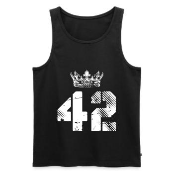 42 Number crown - Men's Premium Organic Tank Top - black - Front - Michal (187cm)