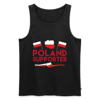 fan de poland supporter. Supporter de Pologne. - Débardeur bio Premium Homme - noir - Devant - AI Model Male 178 light (178cm)