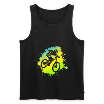 Mountainbike Downhill VTT Cycliste - Débardeur bio Premium Homme - noir - Devant - AI Model Male 178 light (178cm)