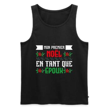 mon premier Noël en tant que epoux - Débardeur bio Premium Homme - noir - Devant - AI Model Male 178 light (178cm)