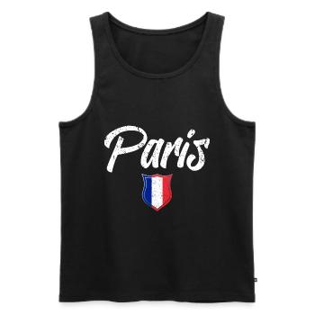 PARIS - Männer Premium Bio Tank Top - Schwarz - Vorne - Michal (187cm)