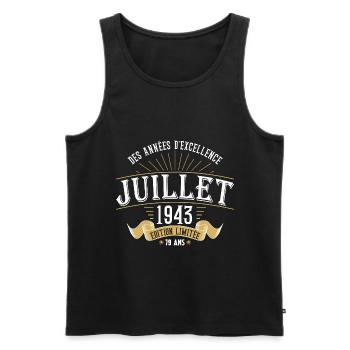 79 Ans Anniversaire Vintage Né(e) en Juillet 1943 - Débardeur bio Premium Homme - noir - Devant - Michal (187cm)