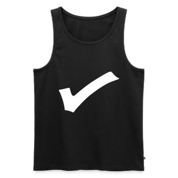 Hook Emoji Sketch Drawing White - Men's Premium Organic Tank Top - black - Front - Michal (187cm)