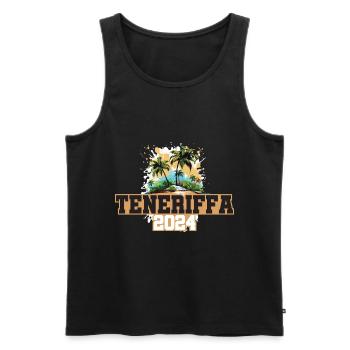 Teneriffa 2024 Reisen Urlaub - Männer Premium Bio Tank Top - Schwarz - Vorne - Michal (187cm)