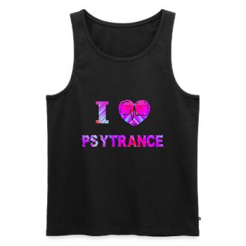 Psytrance Goa Trance - Men's Premium Organic Tank Top - black - Front - AI Model Male 178 light (178cm)