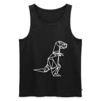T Rex Geometric Dino - Men's Premium Organic Tank Top - black - Front - Michal (187cm)