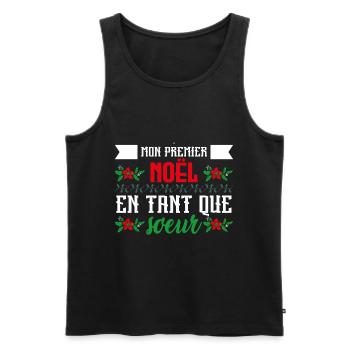 Le premier Noël en tant que sœur - Débardeur bio Premium Homme - noir - Devant - Michal (187cm)