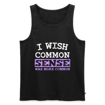 I WISH COMMON SENSE WAS MORE COMMON - Men's Premium Organic Tank Top - black - Front - AI Model Male 178 light (178cm)