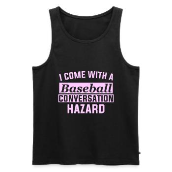 I come with a Baseball conversation - Männer Premium Bio Tank Top - Schwarz - Vorne - Michal (187cm)