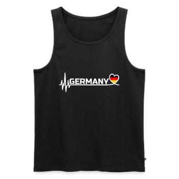 Germany Sport Fan Fussball White - Männer Premium Bio Tank Top - Schwarz - Vorne - Michal (187cm)