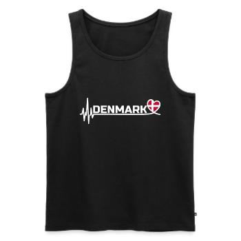 Denmark Sport Fan Fussball White - Männer Premium Bio Tank Top - Schwarz - Vorne - Michal (187cm)